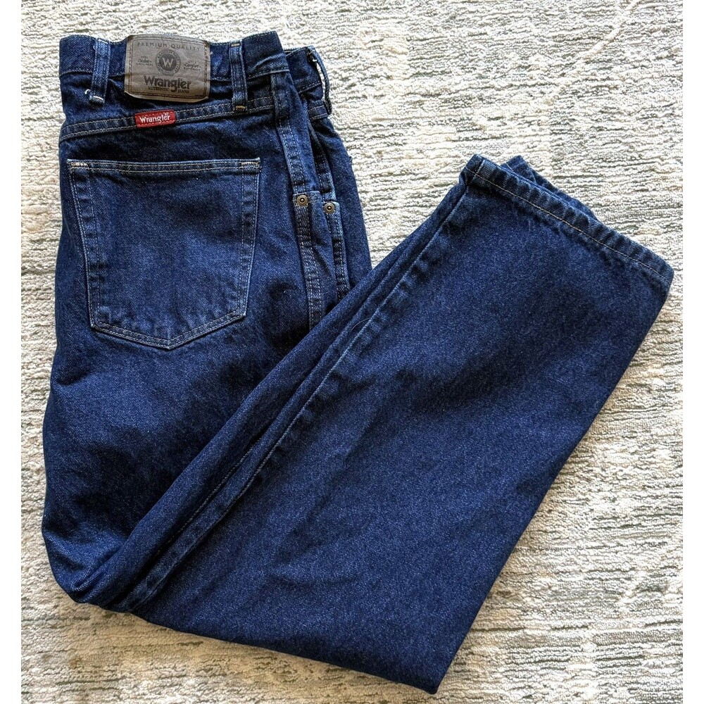 Wrangler Jeans Mens 38x29 Blue Cotton Denim Regular Fit Preowned Excellent Cond